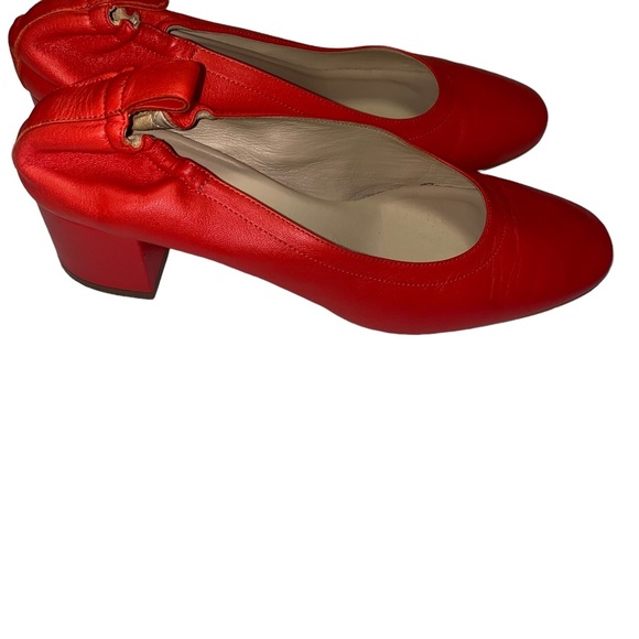 Everlane the day heel block heel red Italian leather 9.5 shoes - Picture 3 of 8